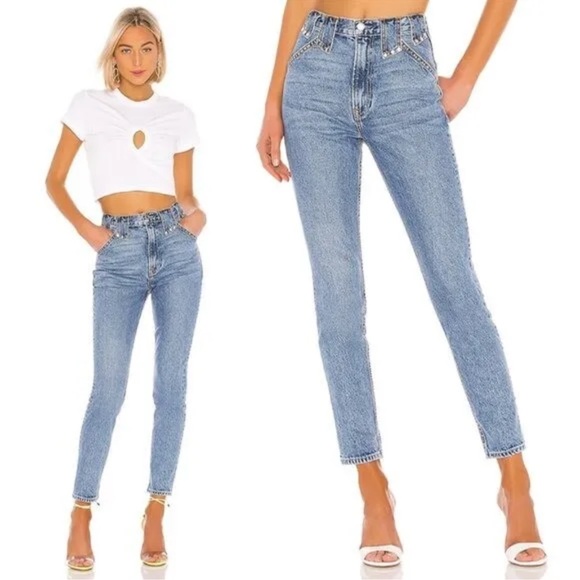 GRLFRND Jeans Grlfrnd Izabel Skinny Jeans Silver Studded Rigid